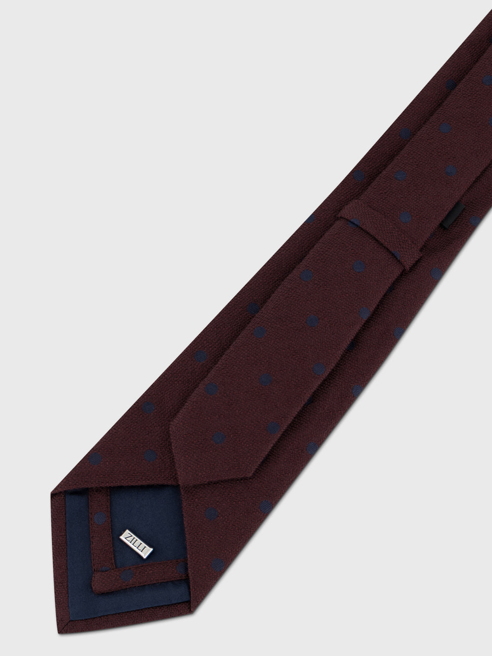Wool-Silk Pin Dot Tie - Deep Cherry