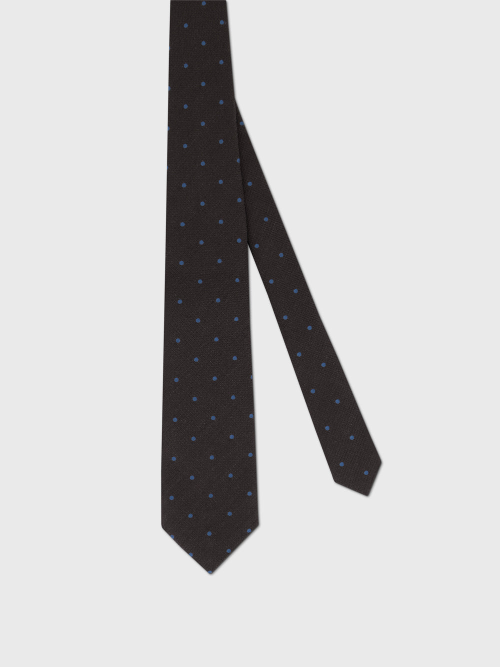 Silk-Cotton Pin Dot Tie - Chocolate