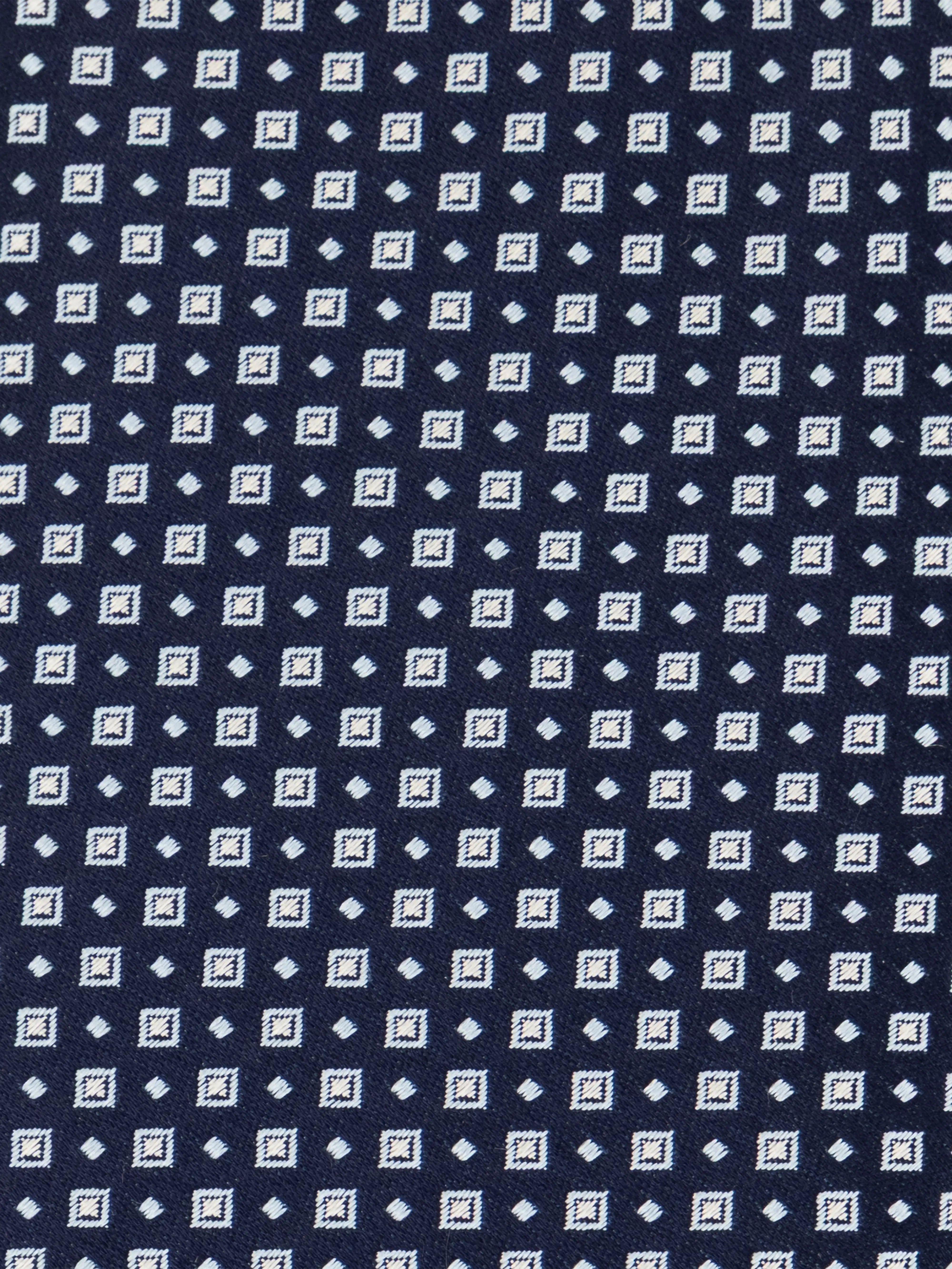 100% Silk Tie with Square and Dot Pattern - Periwinkle