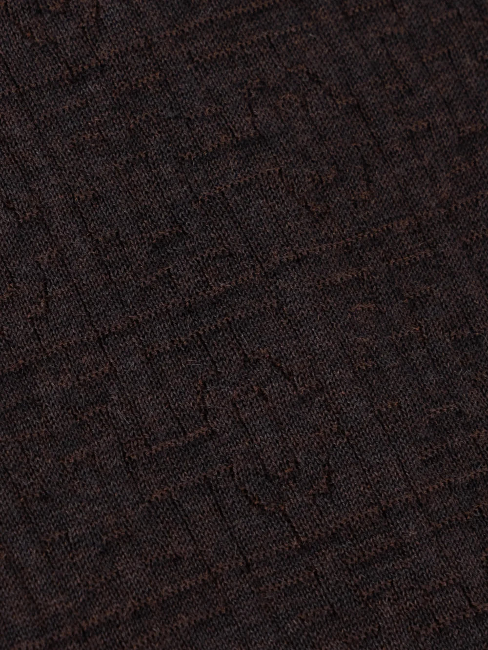 Jacquard Polo Half-Zip Knit with Crocodile Leather Trim – Chocolate