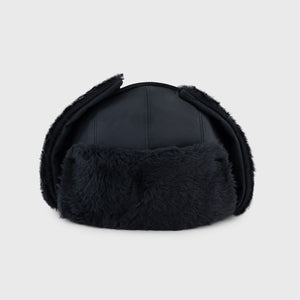 Shearling and Deerskin Trapper - Dark Navy