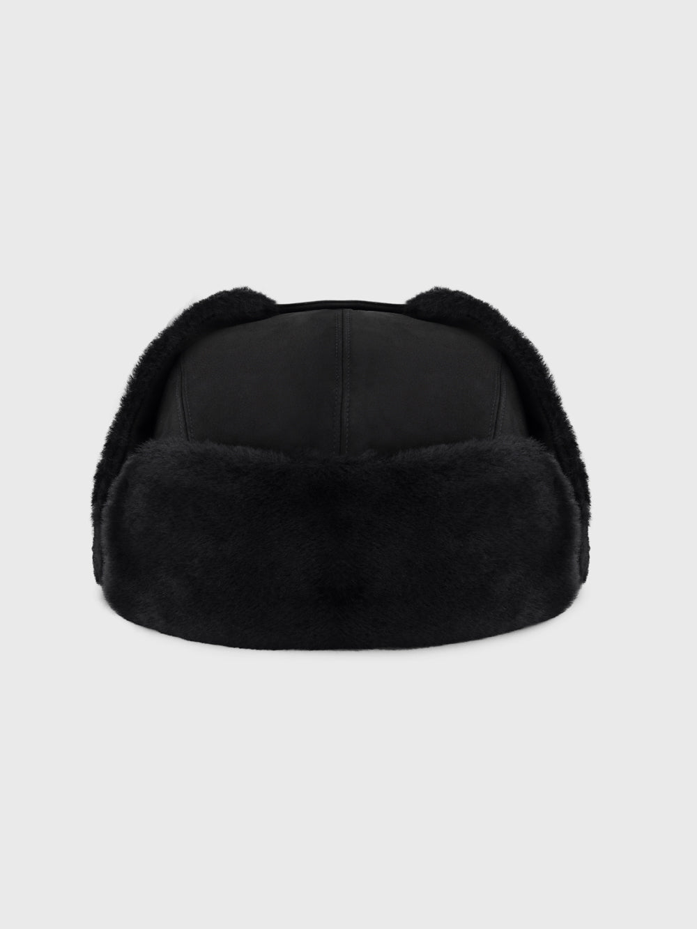 Shearling and Deerskin Trapper Hat - Black