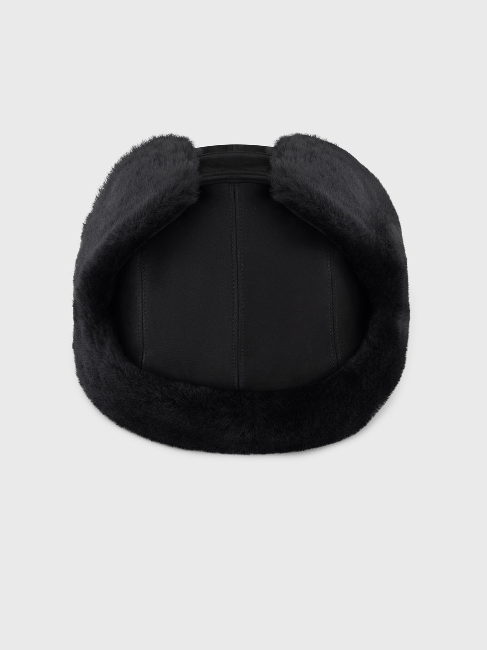 Shearling and Deerskin Trapper Hat - Black