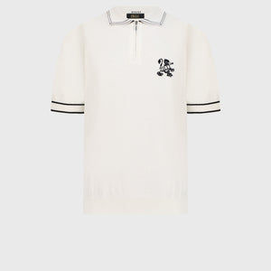 Cotton & Silk Polo with Lion Embroidery