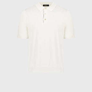 Cotton & Silk Polo with Lambskin Details