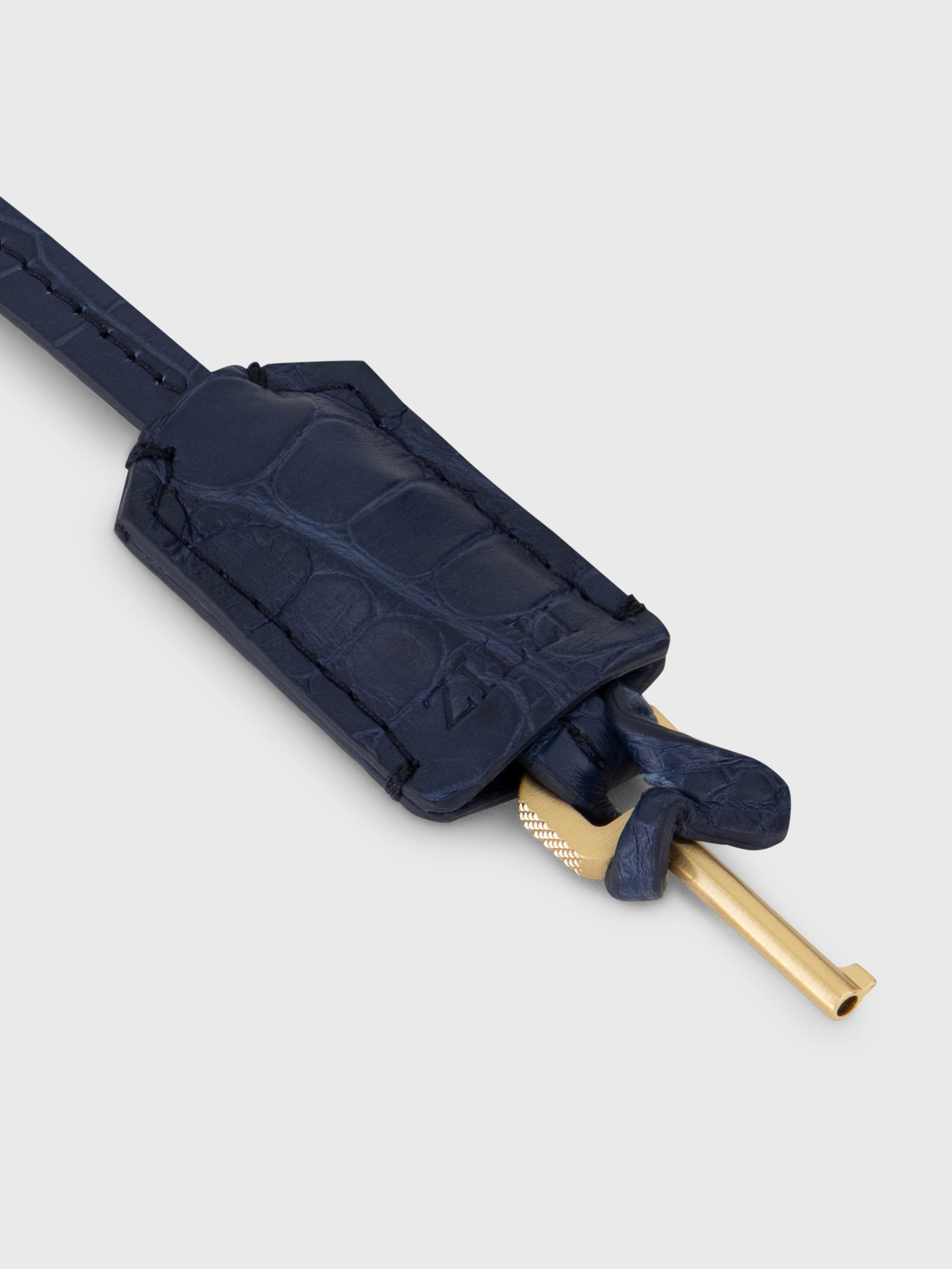 Клатч из кожи аллигатора — цвет «синие джинсы»