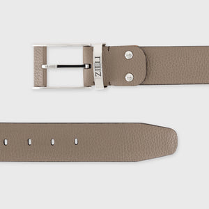 Palladium Buckle Grained Leather Belt