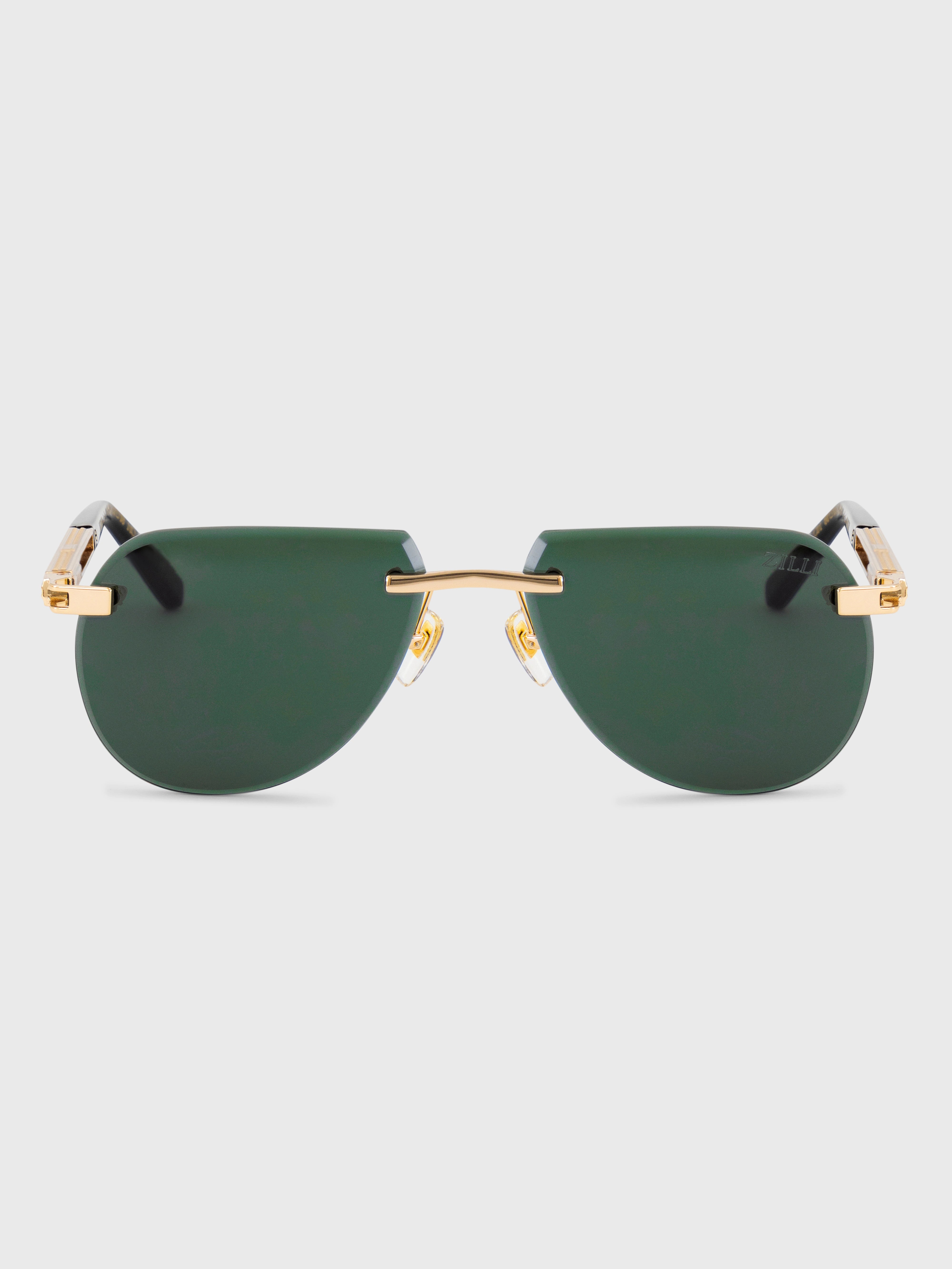 Rimless Navigator Shield Sunglasses - Gold
