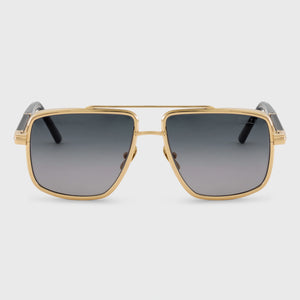 Oversized Square Aviator Sunglasses - Gold