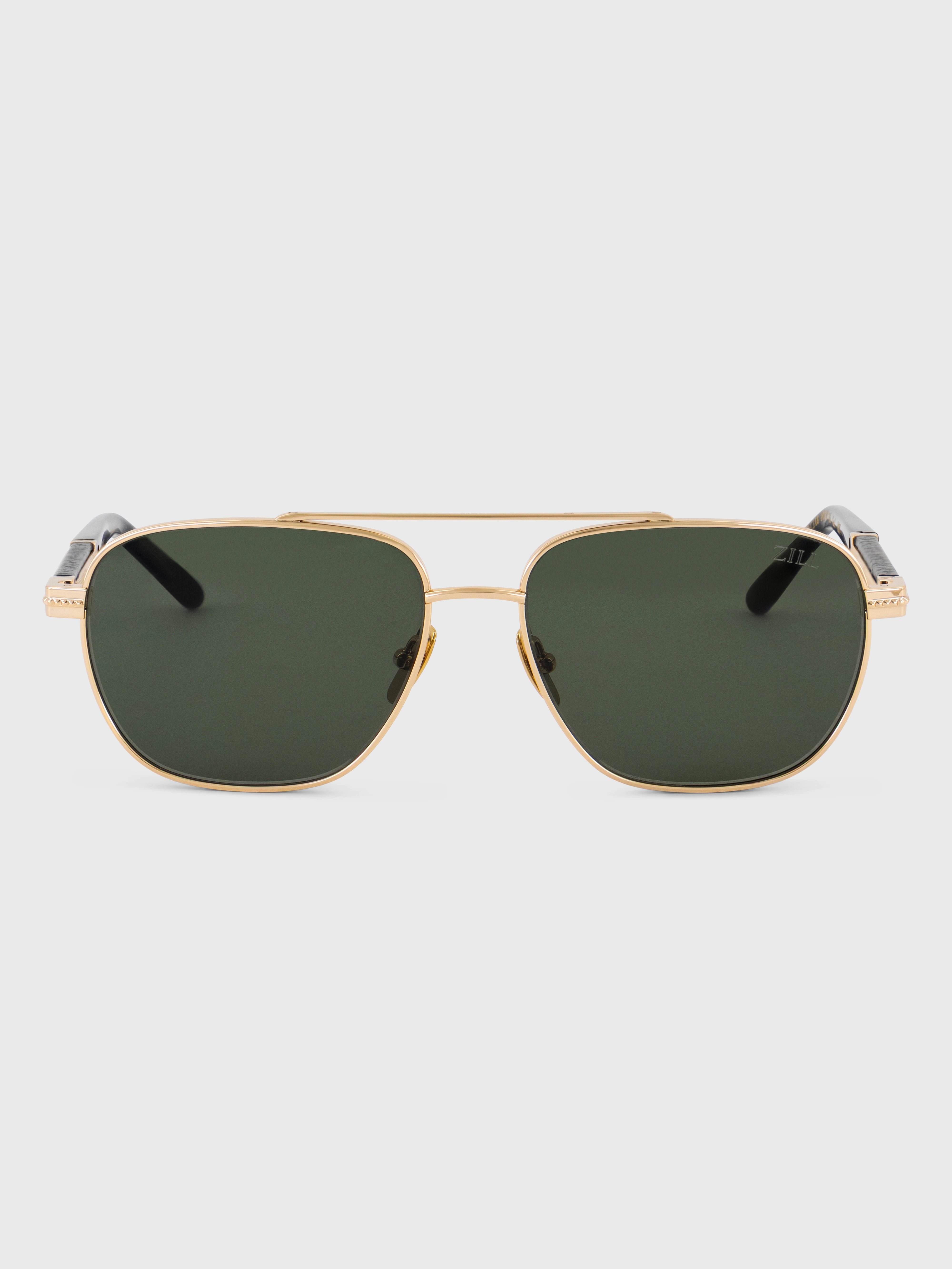 Square Aviator Sunglasses - Gold Temple