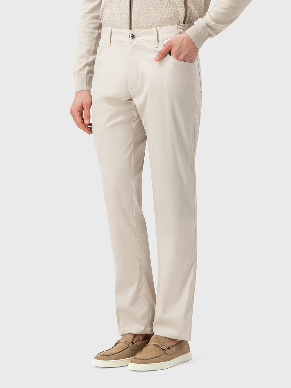 Slim Fit Cotton Blend Trousers