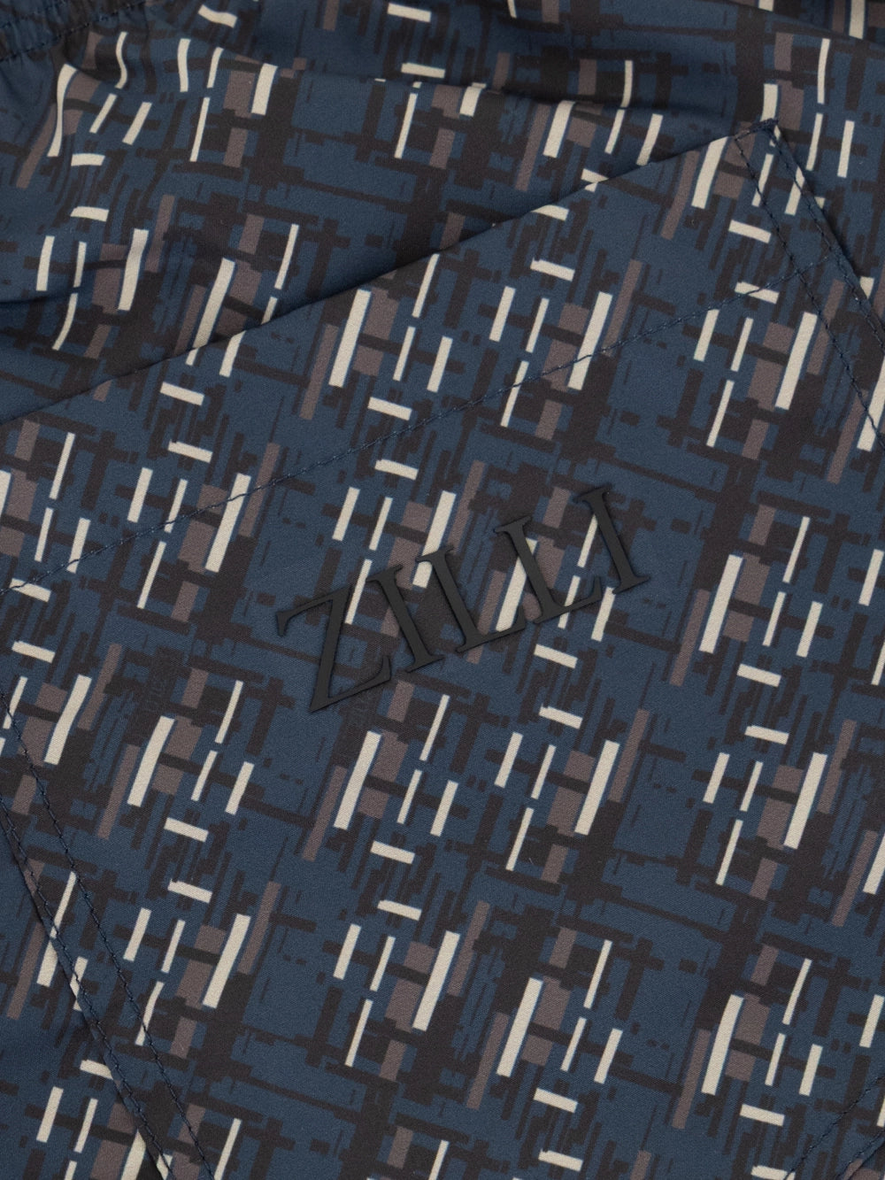 شورت سباحة بنقشة تجريدية - لون الشوكولاتة