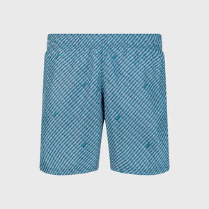 Swim Shorts with Graphic Linear Motif - Dusty Ottanio