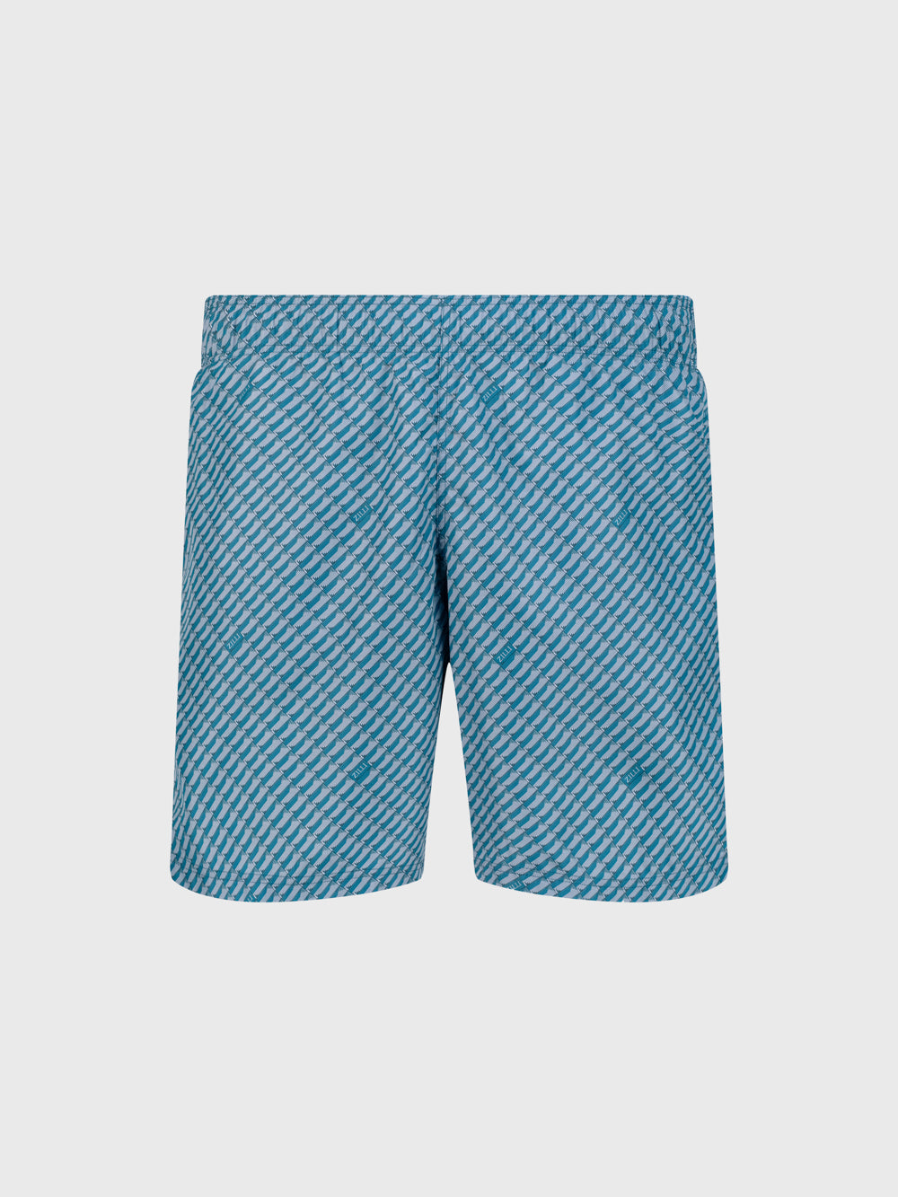 Swim Shorts with Graphic Linear Motif - Dusty Ottanio