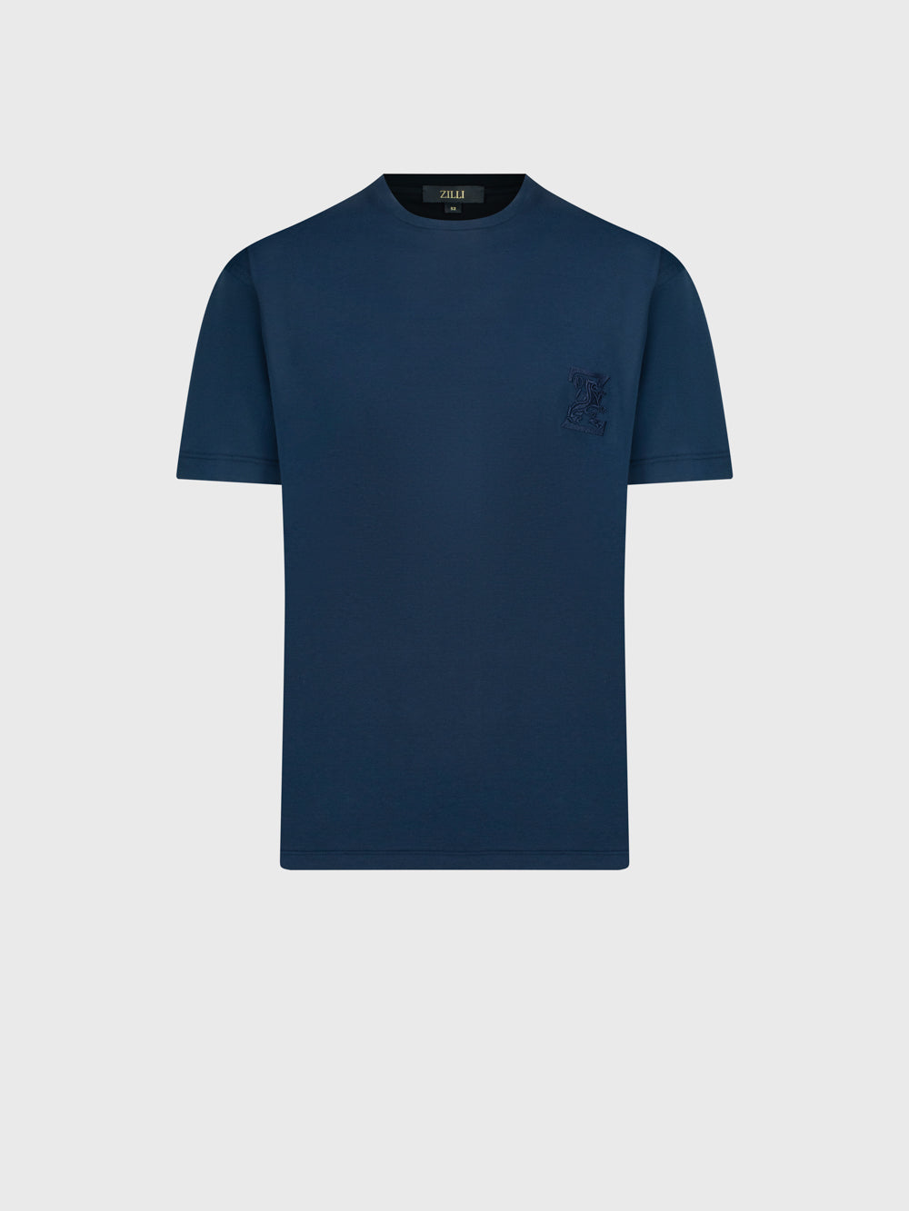Round Neck T-Shirt with ZILLI Graphic - Dark Navy