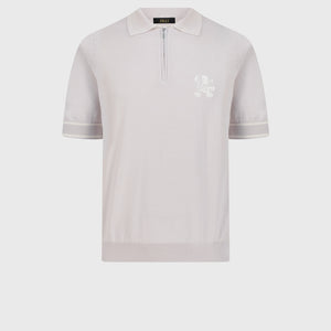 Cotton & Silk Polo with Lion Embroidery