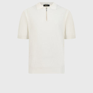 Cotton & Silk Polo with Crocodile Details