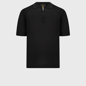 Wool Polo with Lion Cotton Piqué