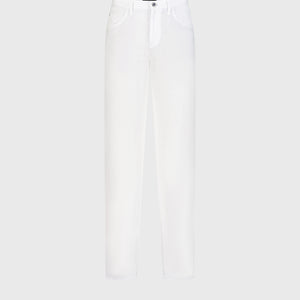 Slim-Cut Linen Trousers - Natural White