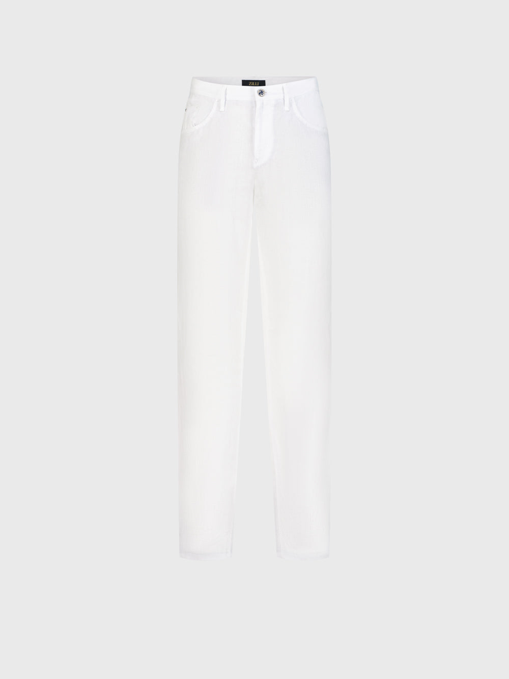 Slim-Cut Linen Trousers - Natural White