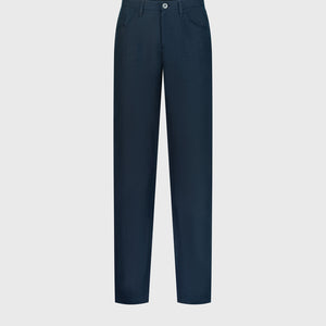 Slim Linen Trousers - Light Navy