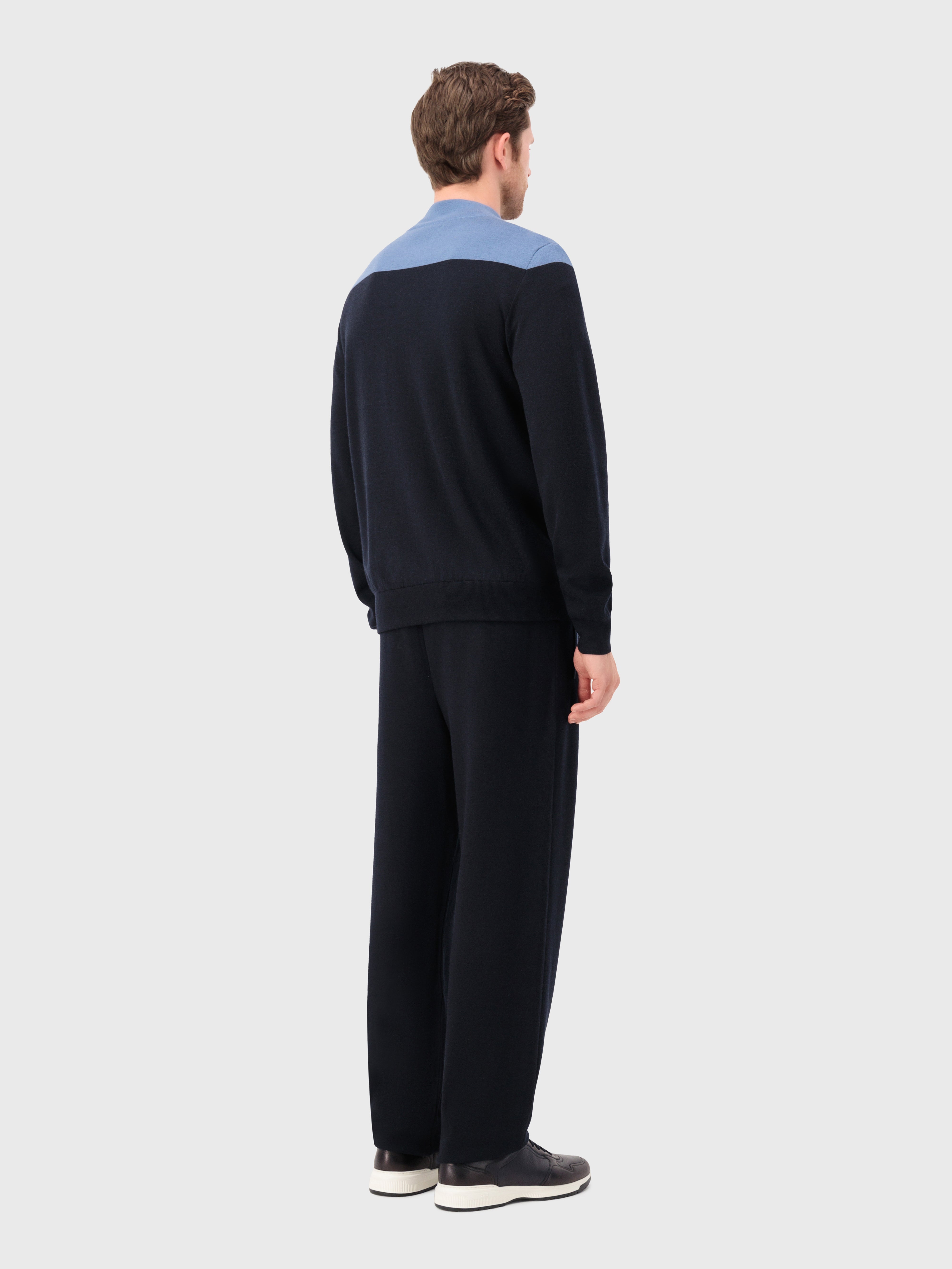 Jogging Suit in Cashmere and Silk Dark Navy