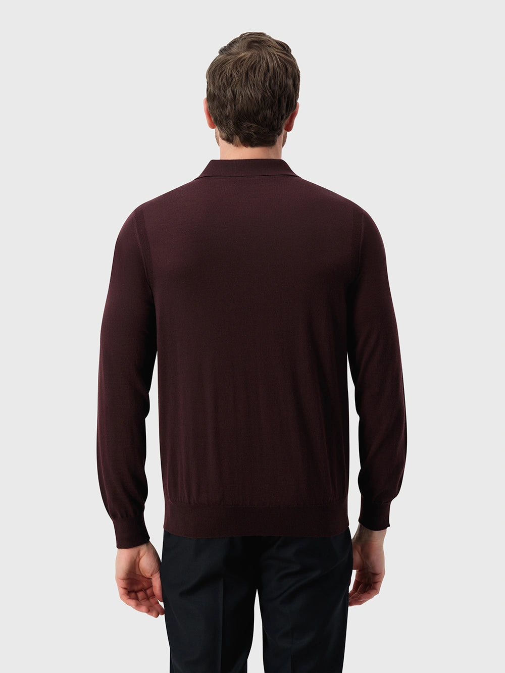 Wool-Silk Lightweight Polo Half-Zip Knit – Ruby