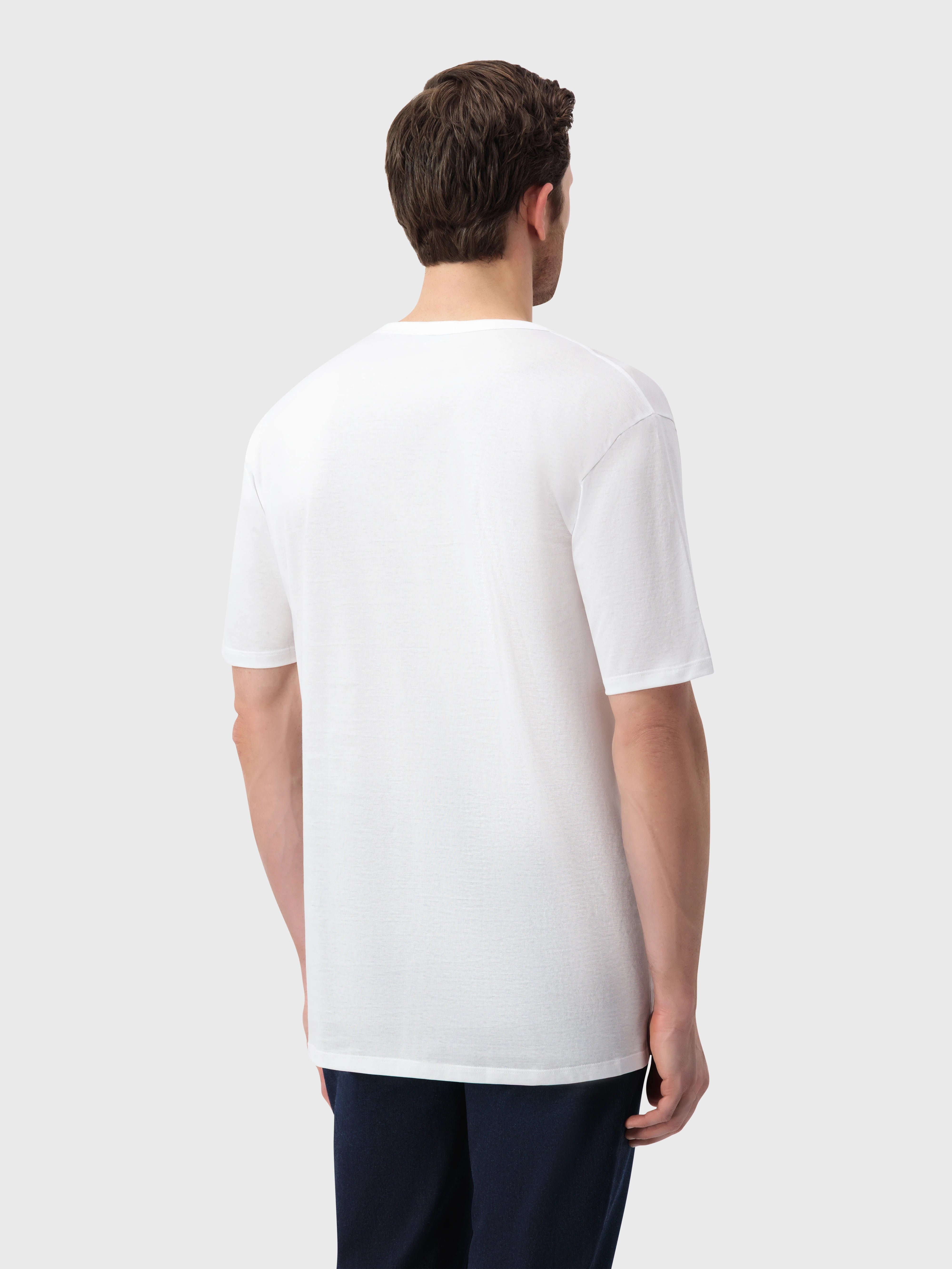 Однотонная футболка с V-образным вырезом - Белый