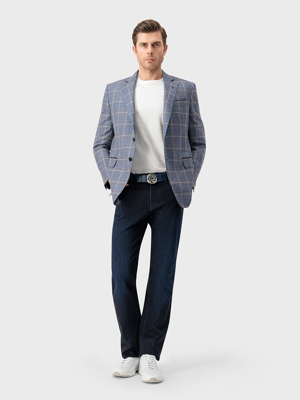 Formal Wool Whole Line Blazer - Pale Blue Onyx