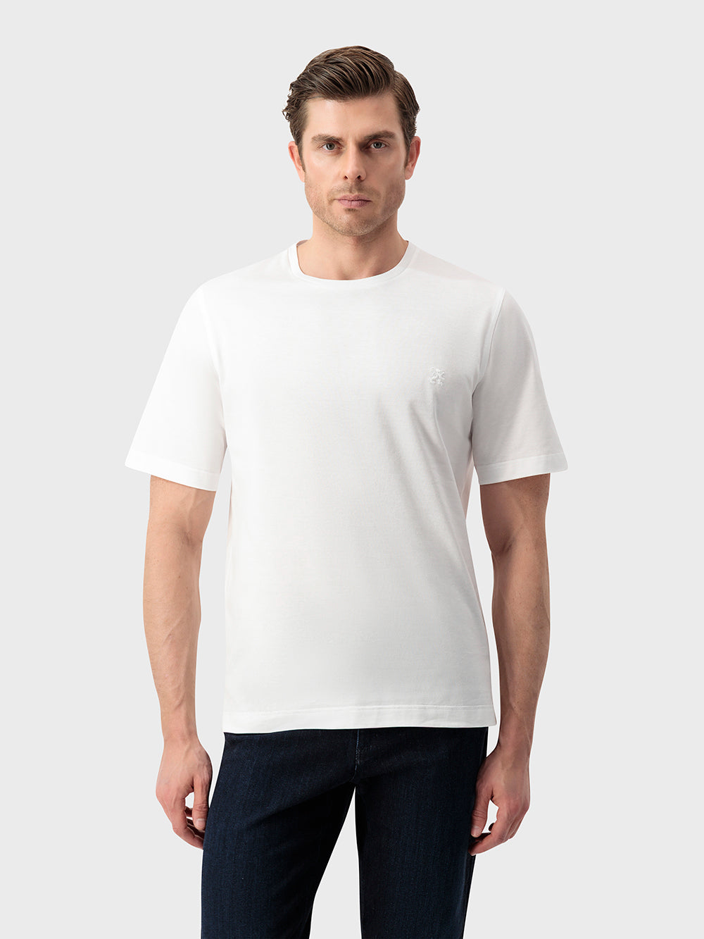 "ZILLI Club Lion" Embroidery Cotton Shirt - White