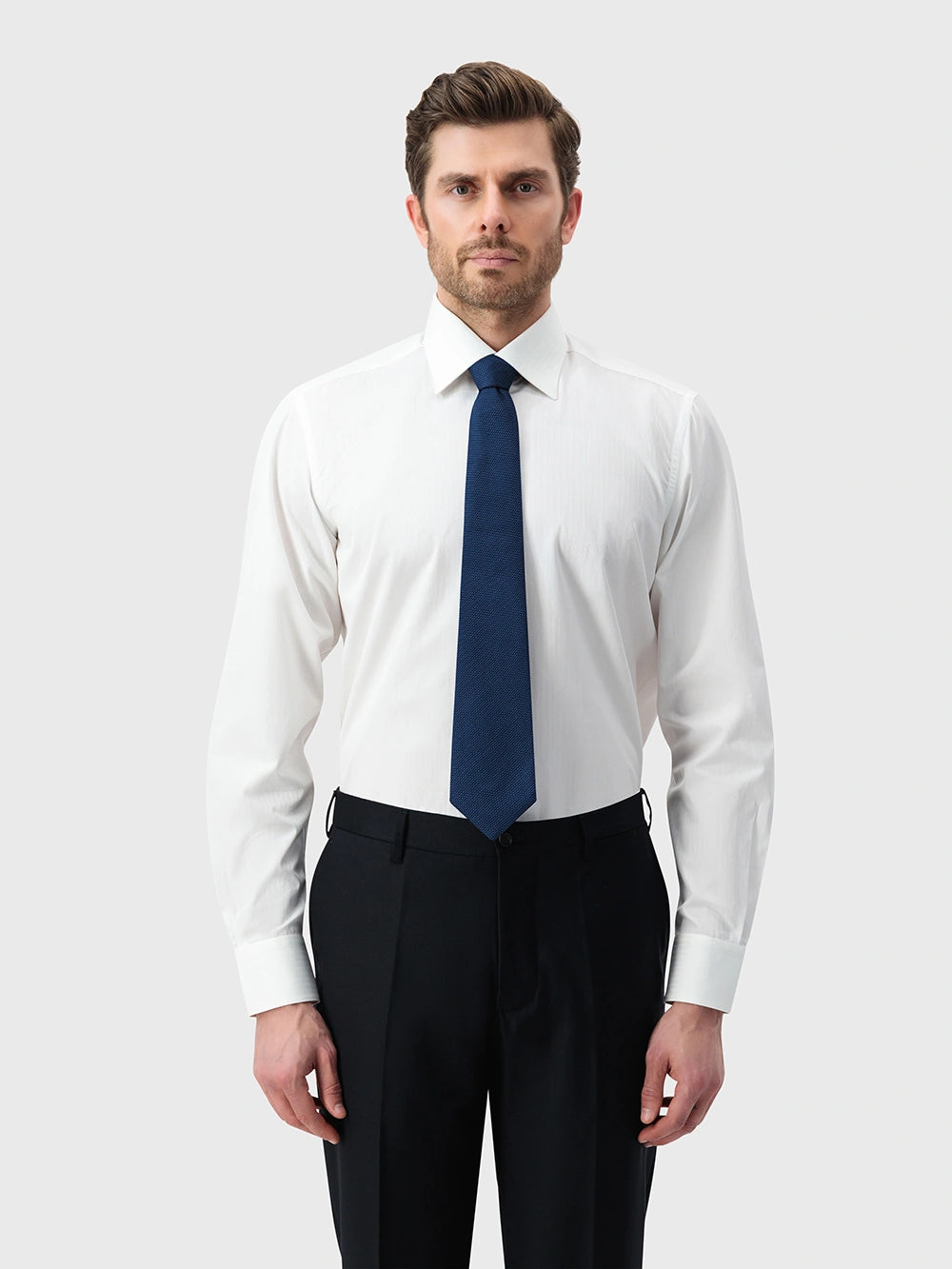 100% Silk Knitted Tie - Smoke Blue