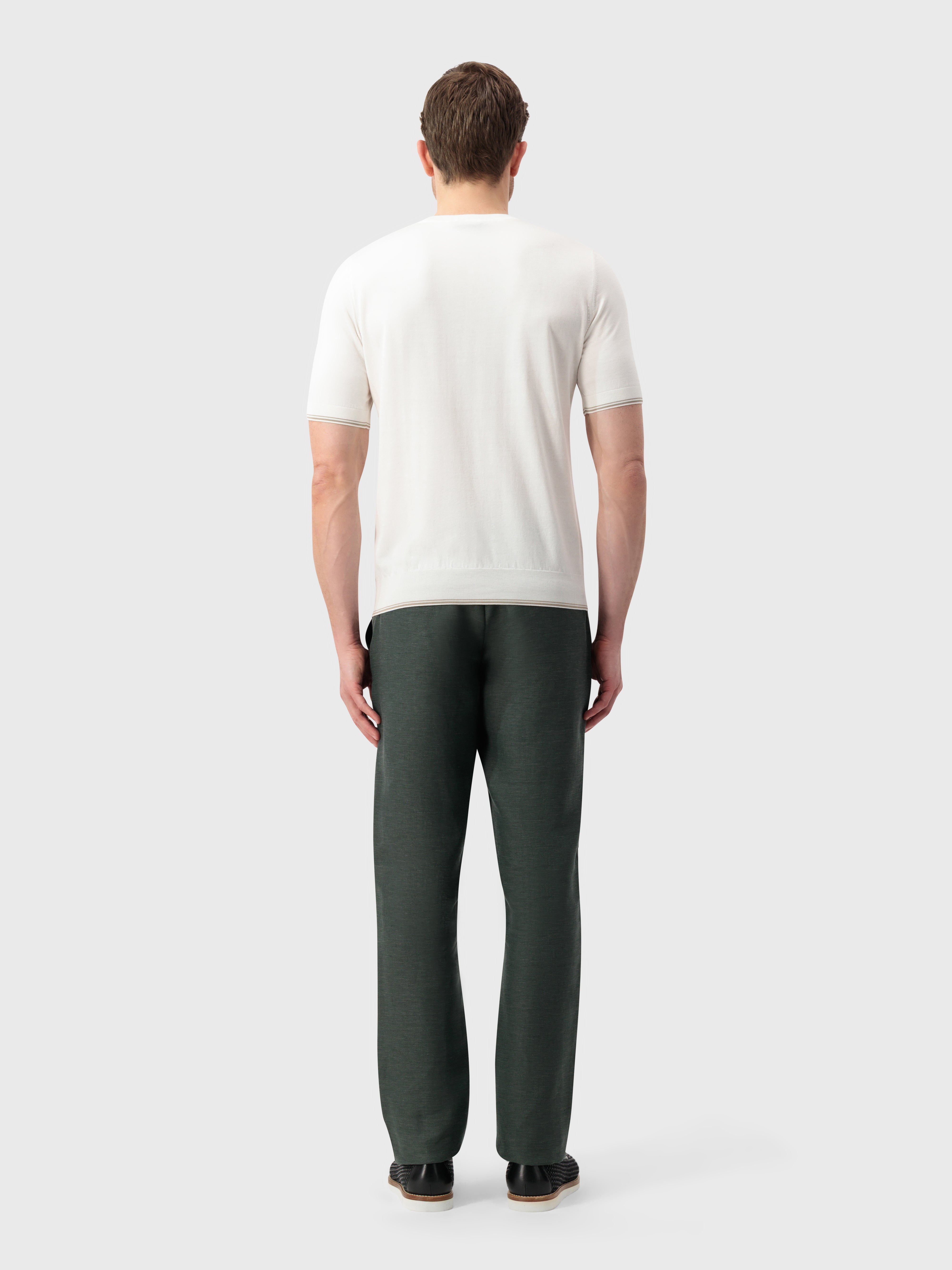 "Basket" Silk and Cotton Knit Shirt - Natural White