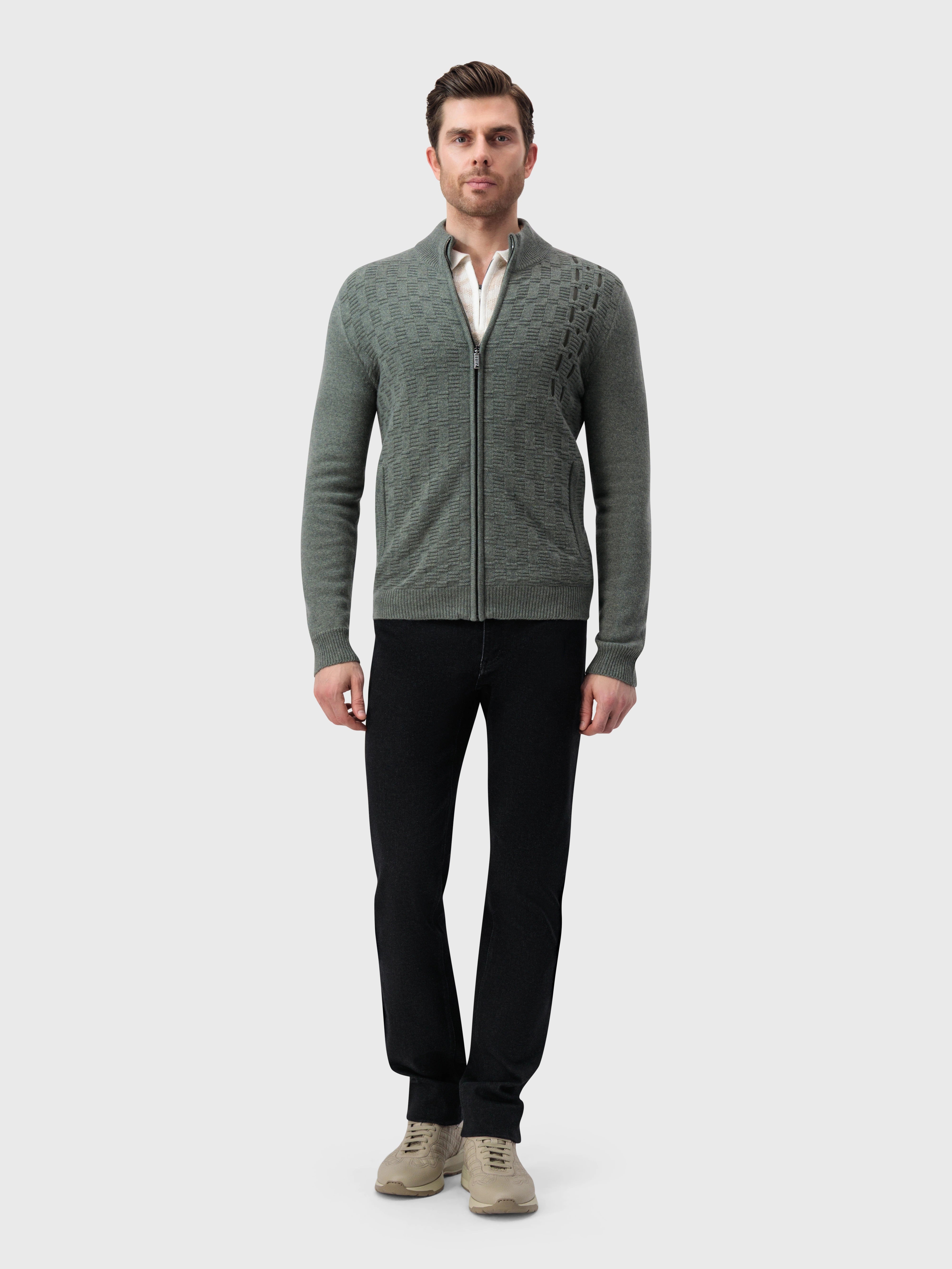 Basket-Weaved Cardigan - Winter Eucaliptum