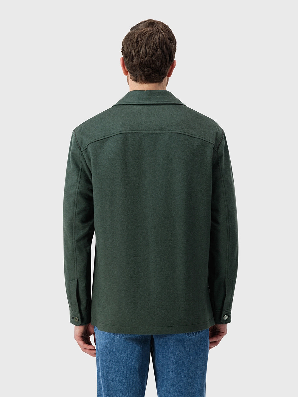 Buttoned Jacket with Dual-Tone Branded Buttons - Dark Sage