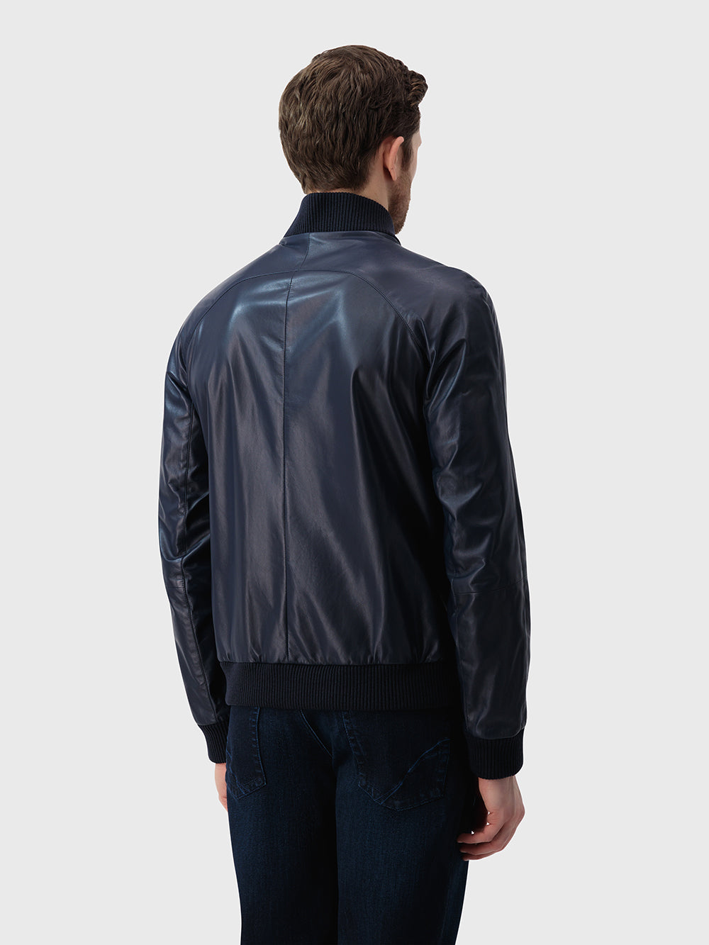 Crocodile & Lambskin Jacket - Blue Navy