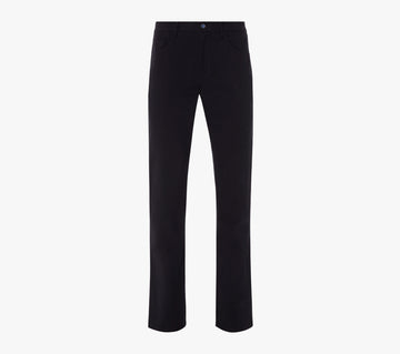 Regular Fit Jeans in Stretch Cotton with Suede Calfskin Patch