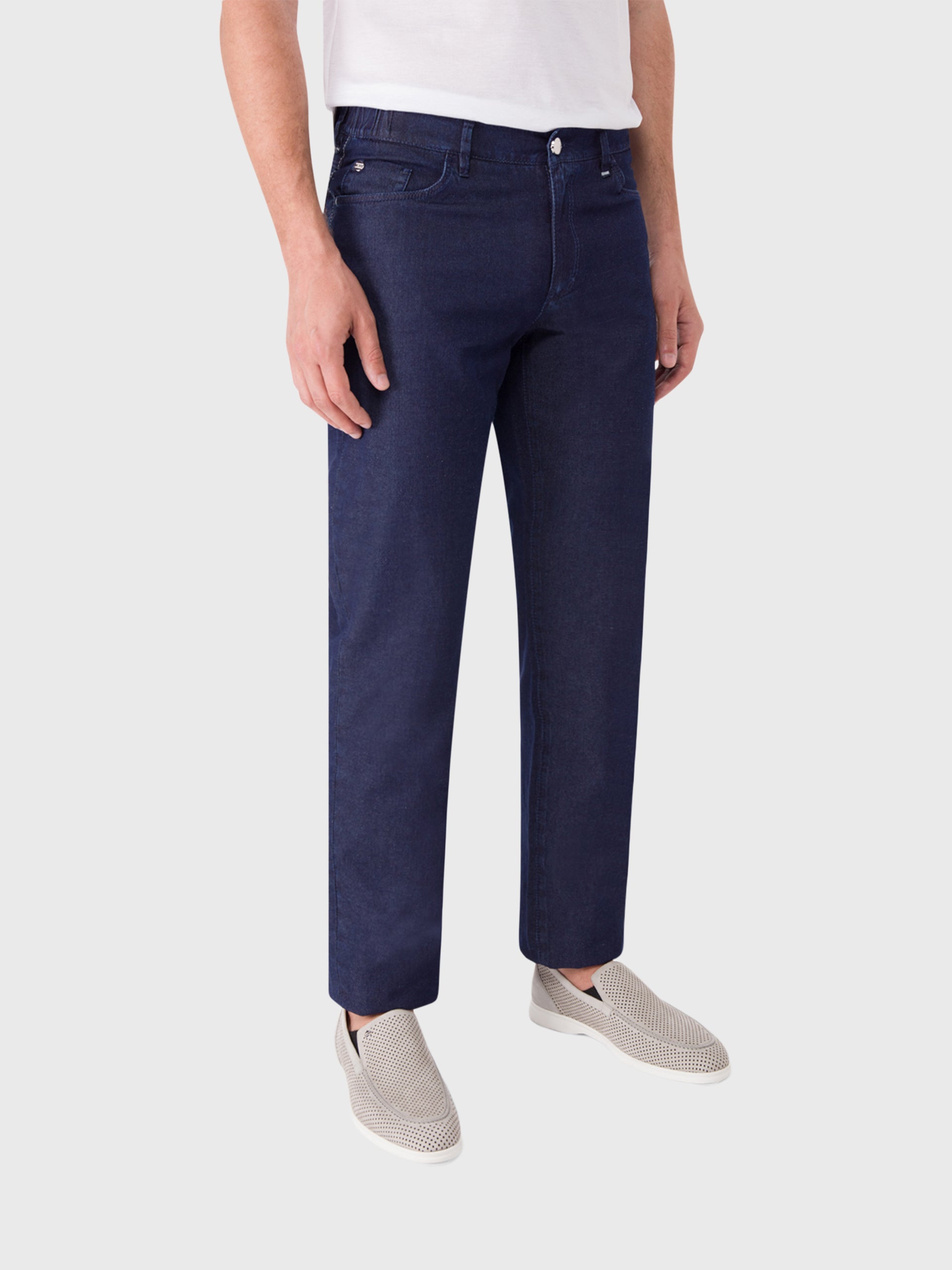 Slim Fit Cotton and Silk Jeans