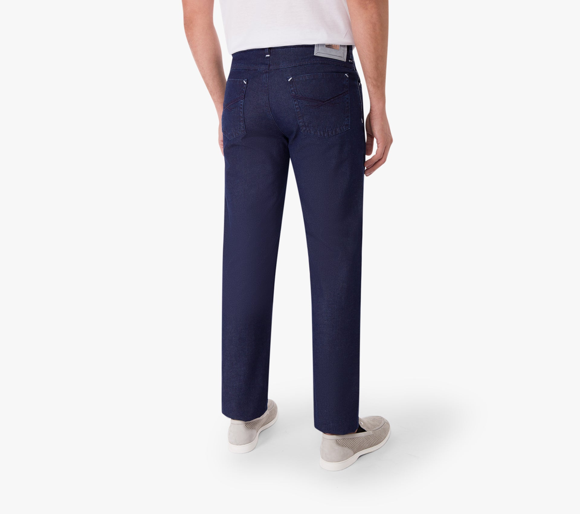 Slim Fit Cotton and Silk Jeans