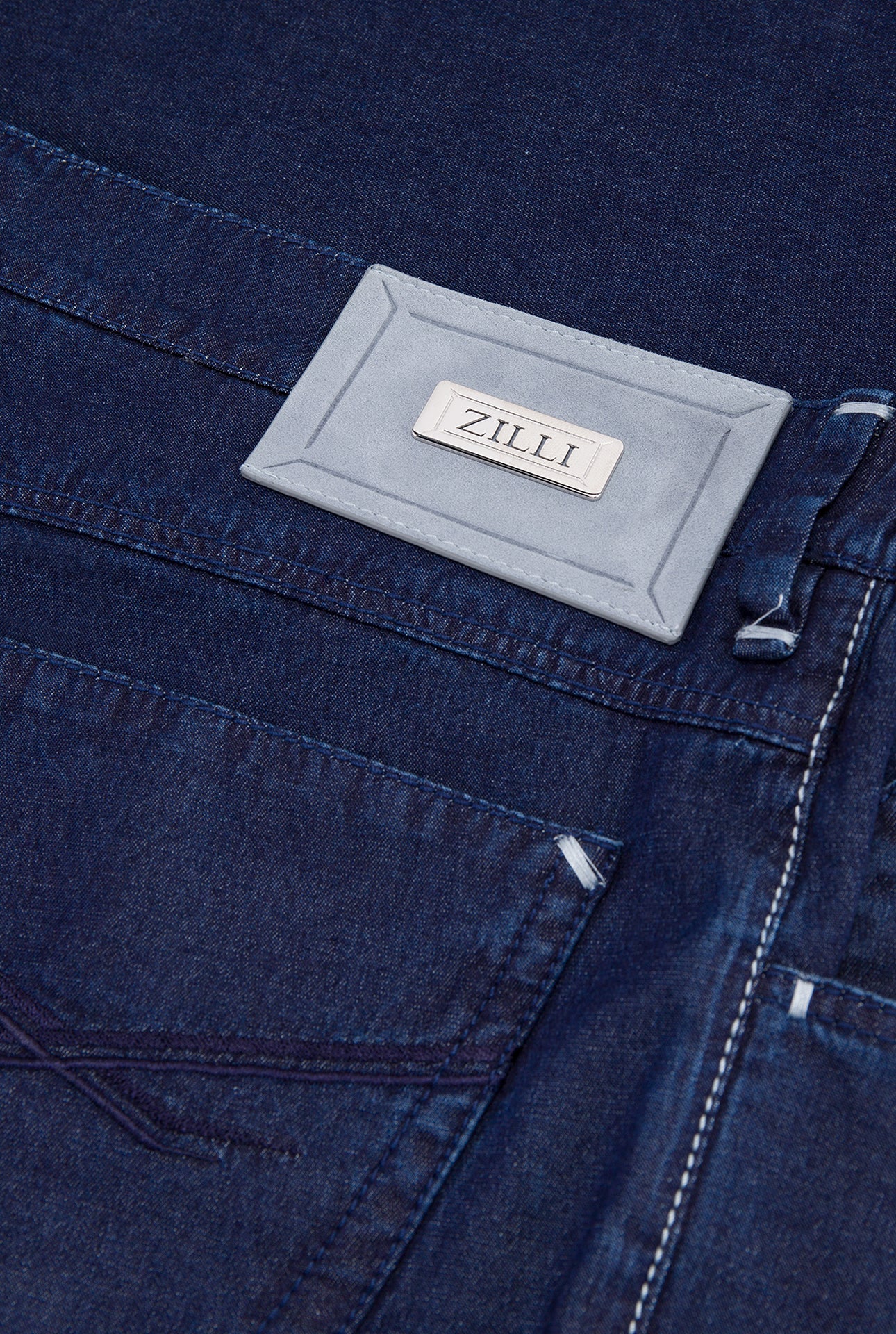 Slim Fit Cotton and Silk Jeans