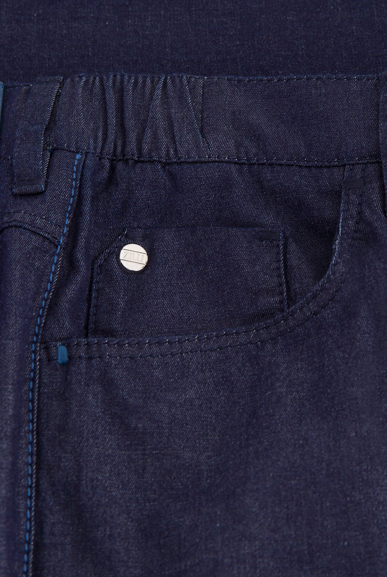 Slim Fit Cotton and Silk Jeans