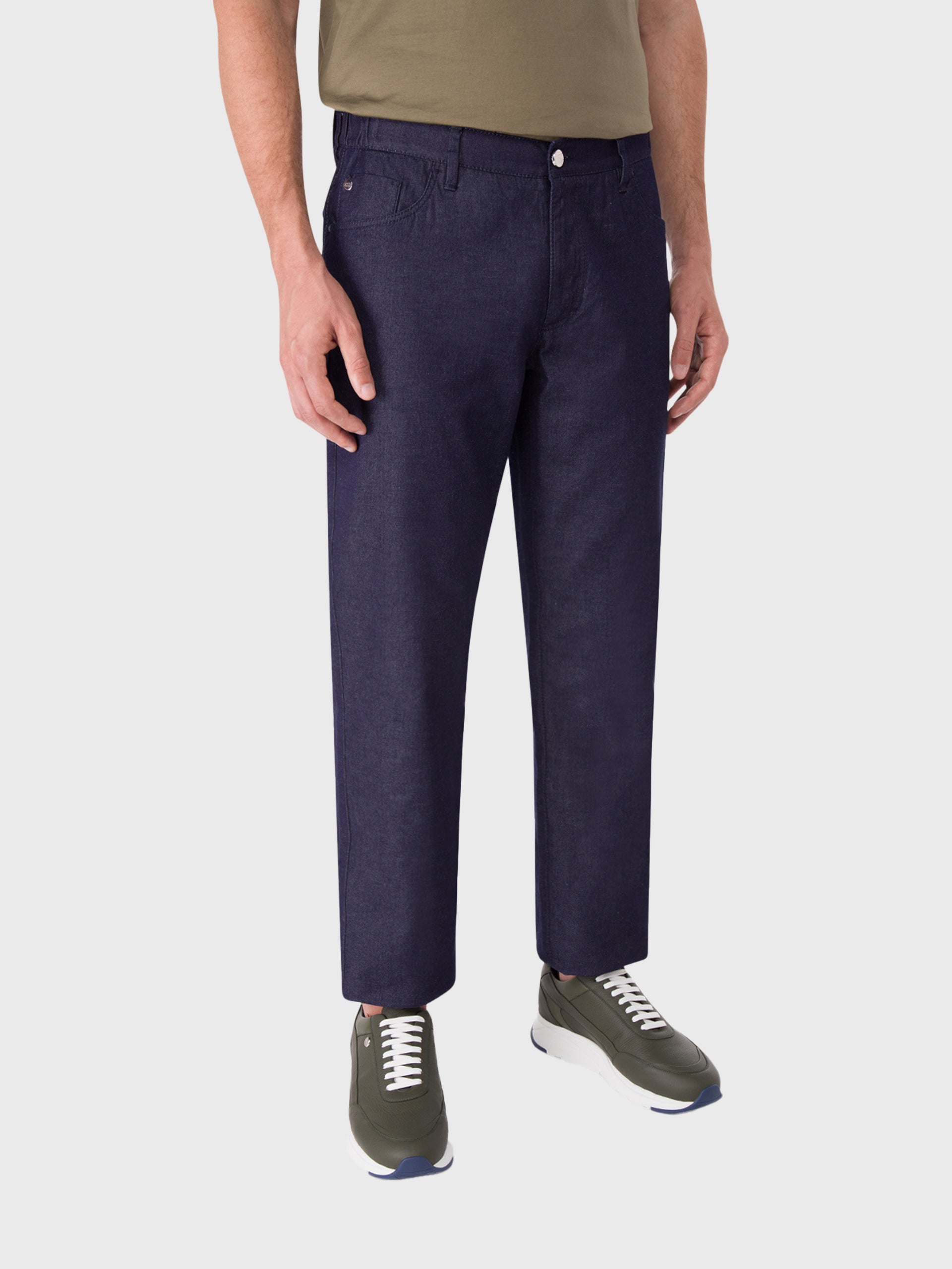 Slim Fit Cotton and Silk Jeans