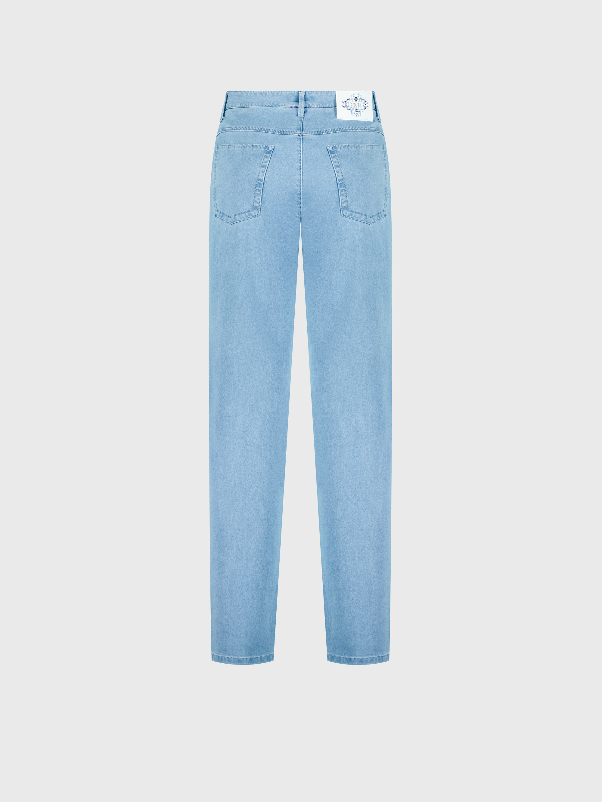 Slim Fit Cotton Jeans with Calfskin Patch