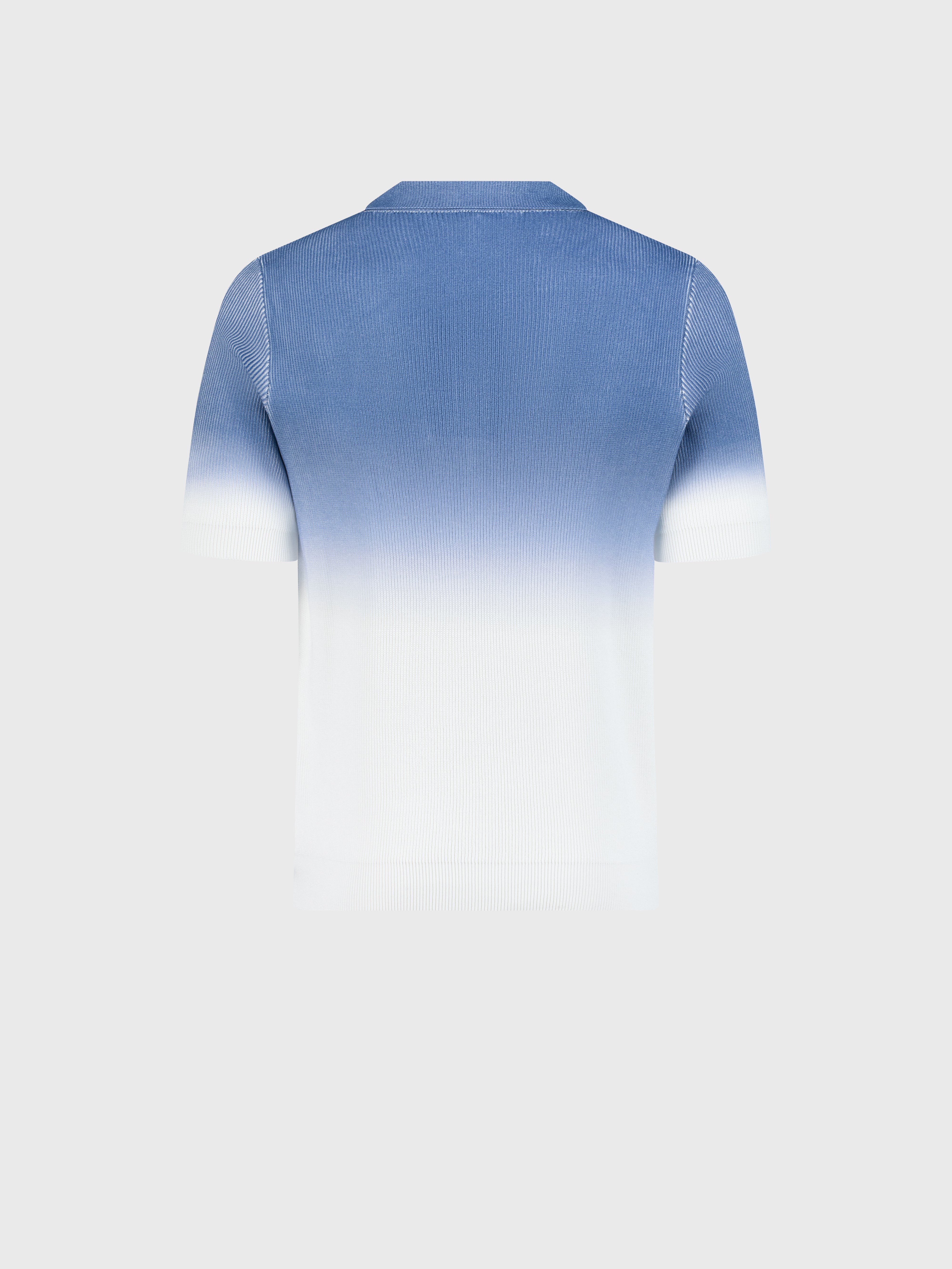 Ombre Zipped Short Sleeve Polo