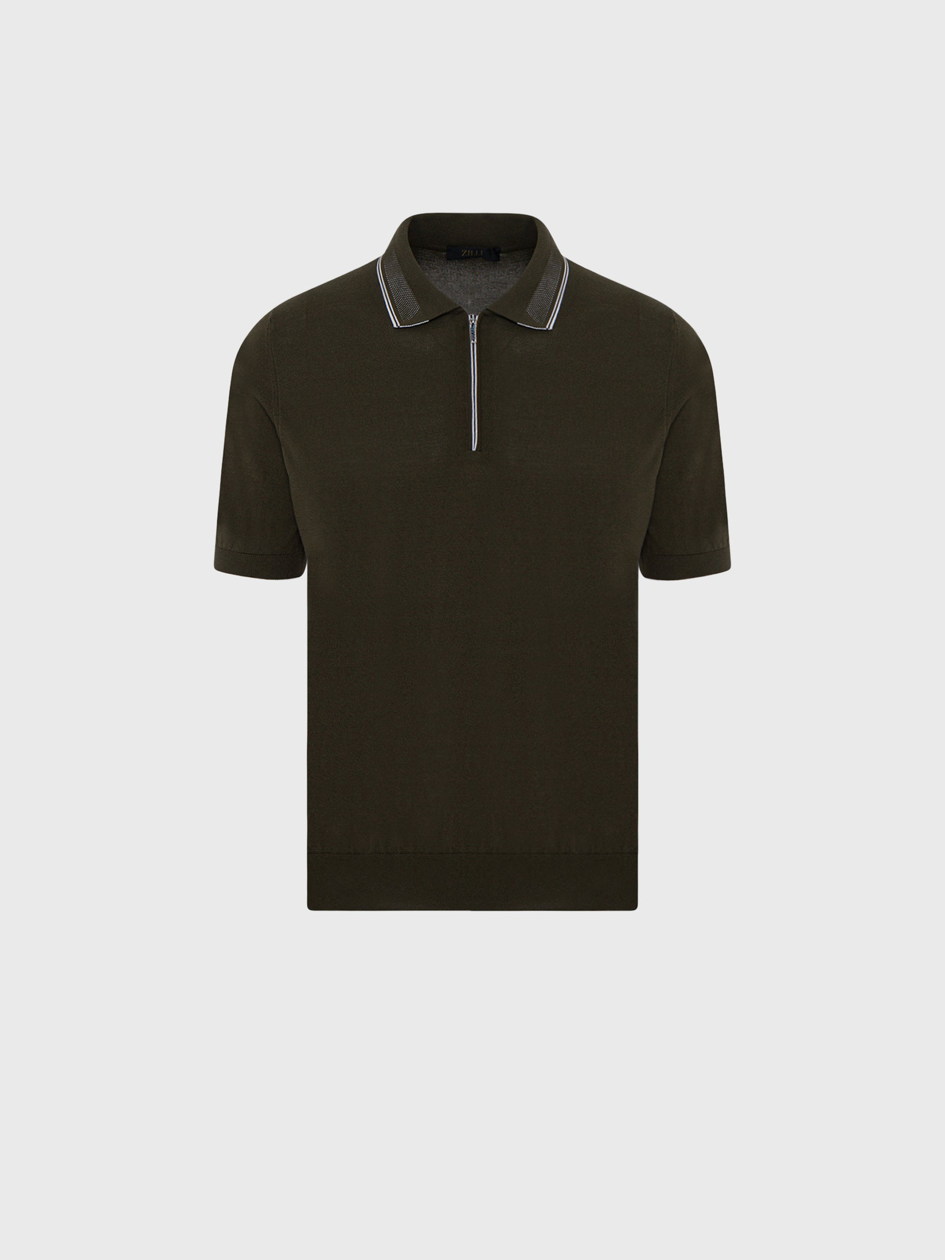 Silk and Cotton Knit Polo Shirt