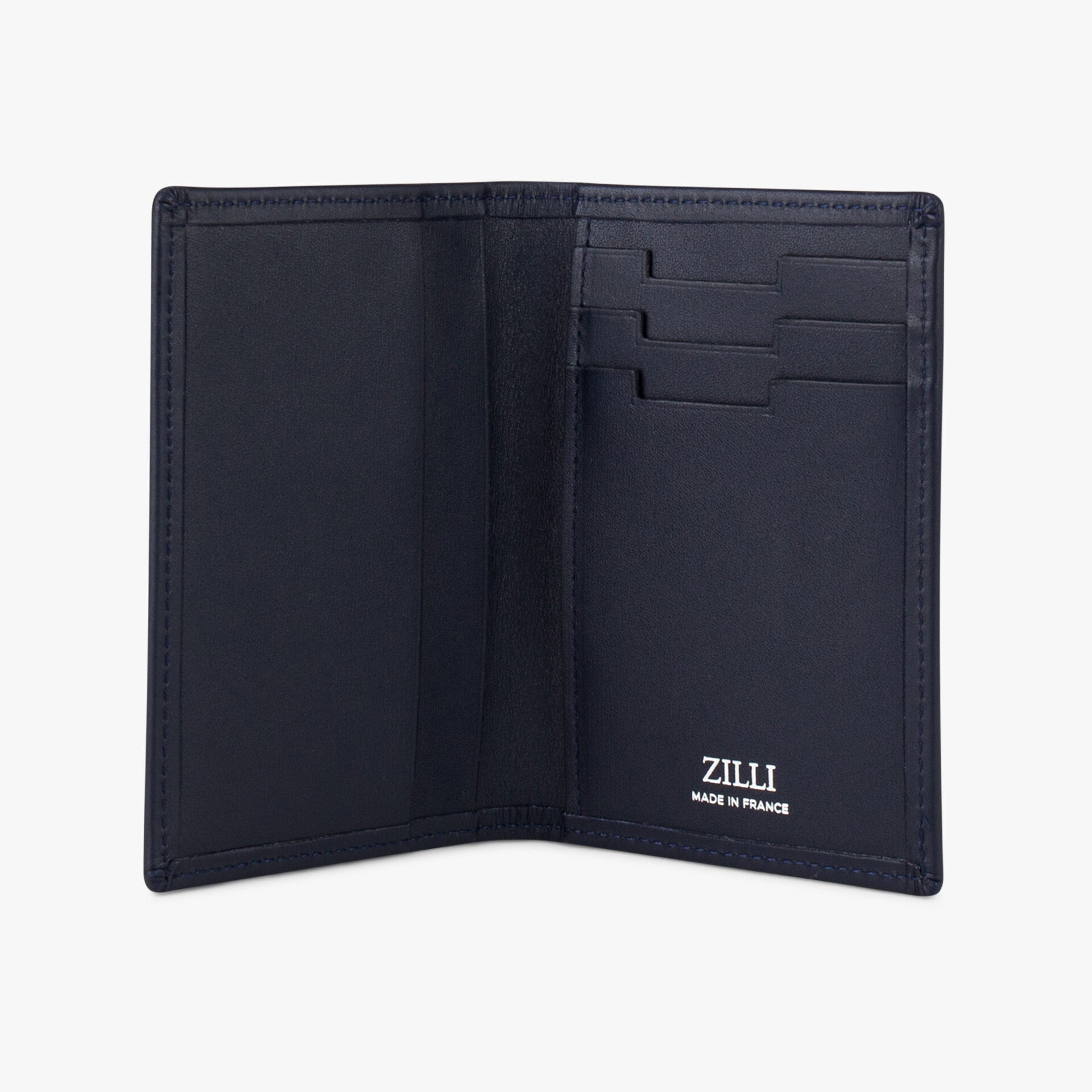 Calfskin Folding Card Holder with Griffon Metal Piece