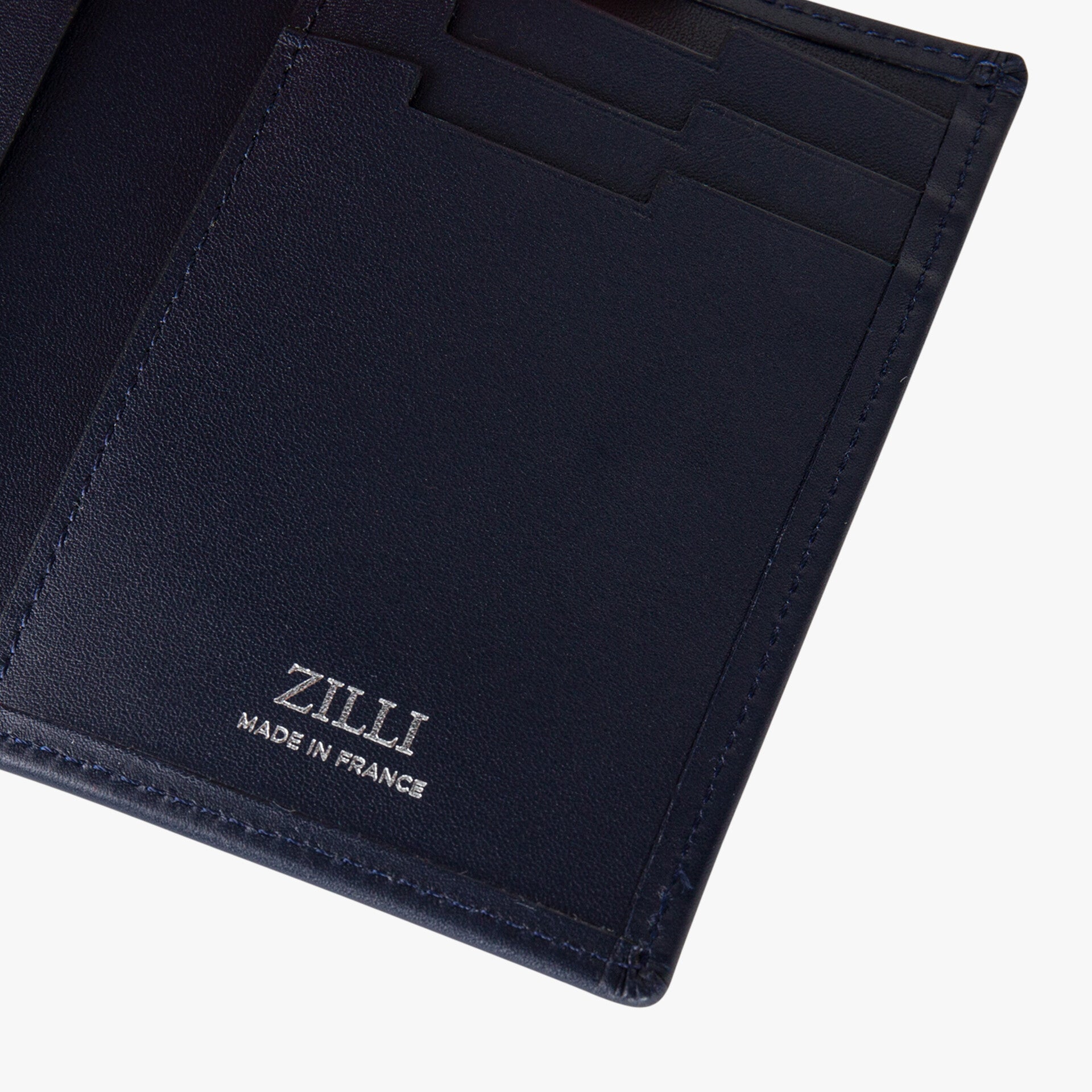 Calfskin Folding Card Holder with Griffon Metal Piece