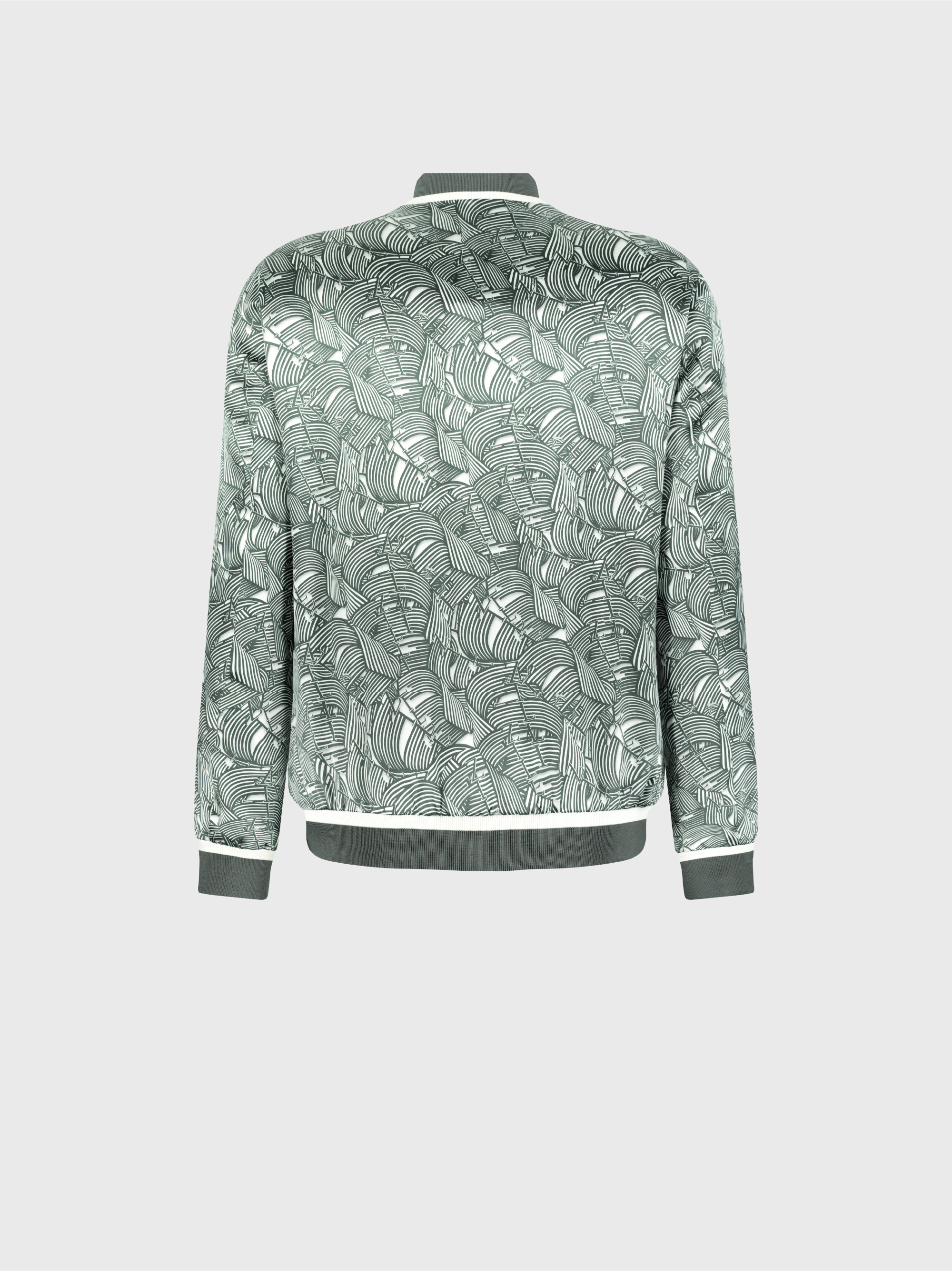 Bomber Jacket in Printed Cinema Band Pattern