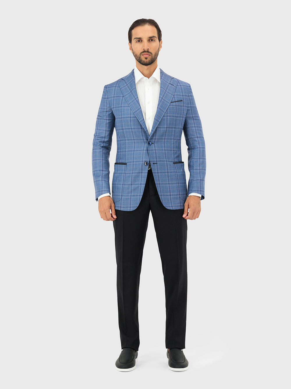 Wool Blazer with Checkered Pattern