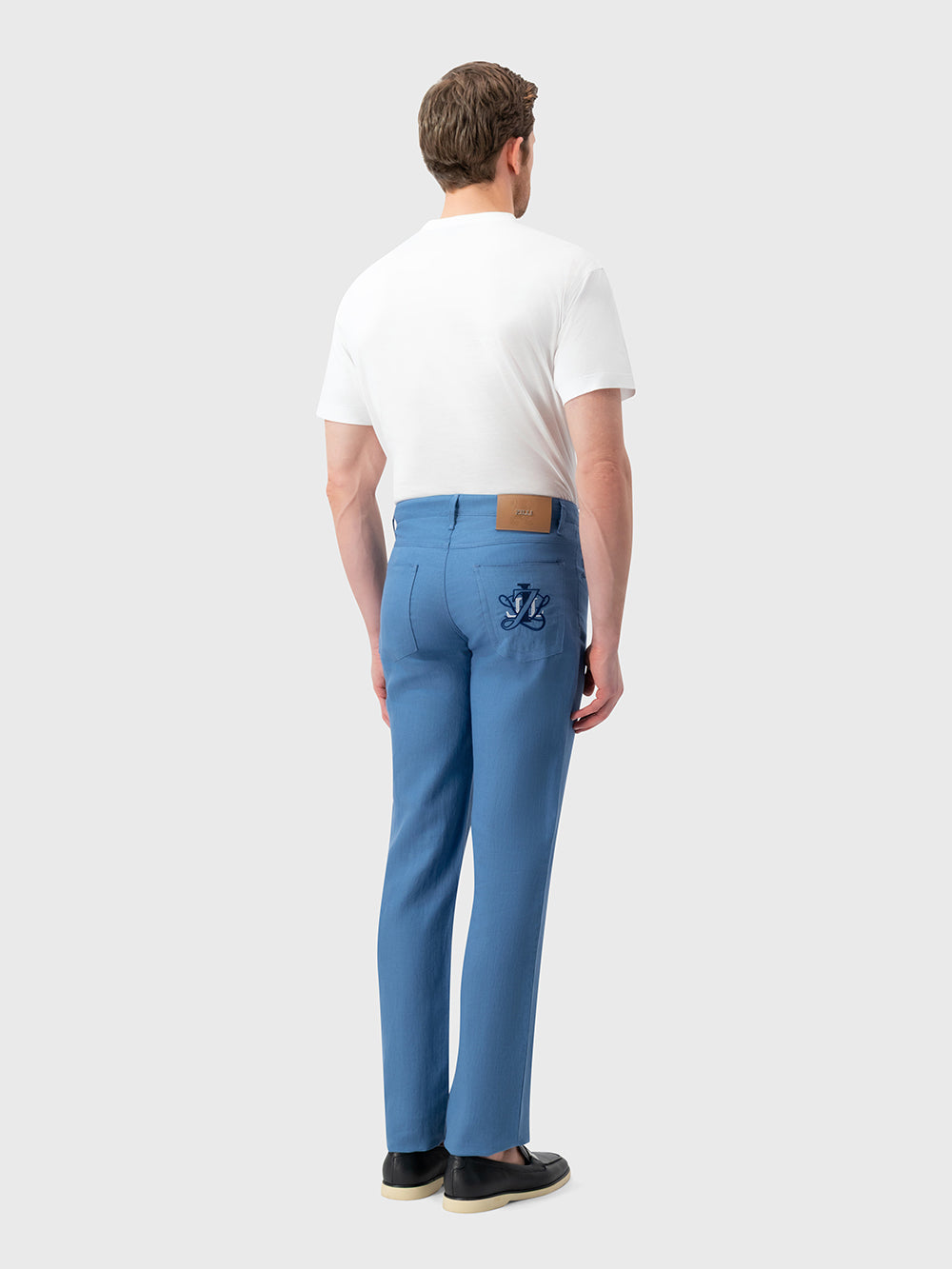 بنطال ضيق من الكتان - لون دخاني أفيو