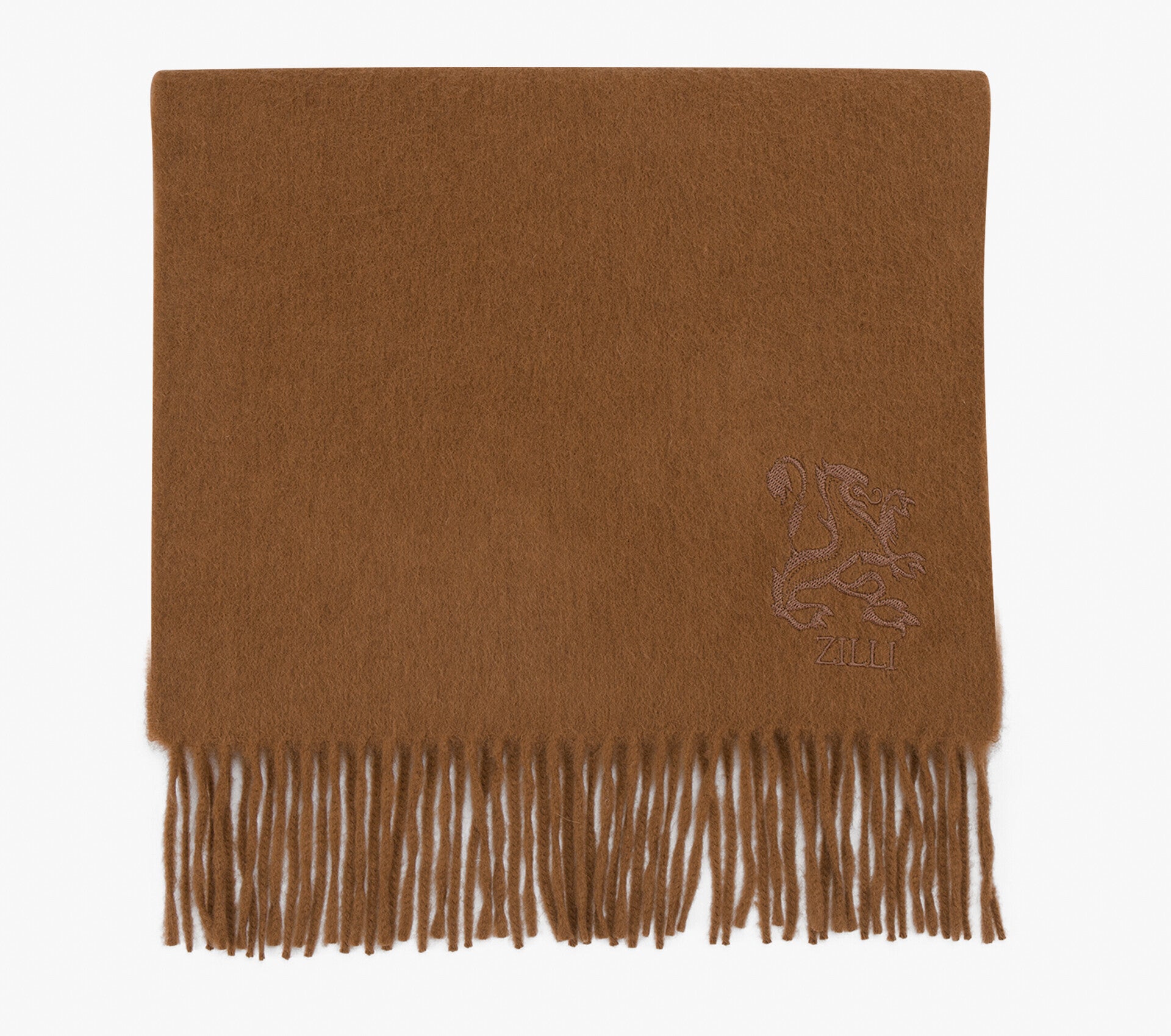 Cashmere Scarf with Big Lion Embroidery
